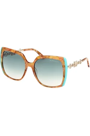 Guess Donna GM00005 56P Occhiali da sole Acetato Verde Squadrata Normale Sfumato