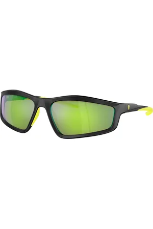 FERRARI Uomo FZ6007U 504/8N Occhiali da sole Iniettato Verde Geometrica Normale Specchiato
