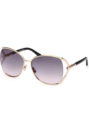 Tom Ford Donna FT1091 MARTA 28B Occhiali da sole Metallo Grigio Rotonda Normale Sfumato