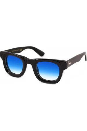 XLAB Unisex FLORES Occhiali da sole Acetato Azzurro Squadrata Sfumato