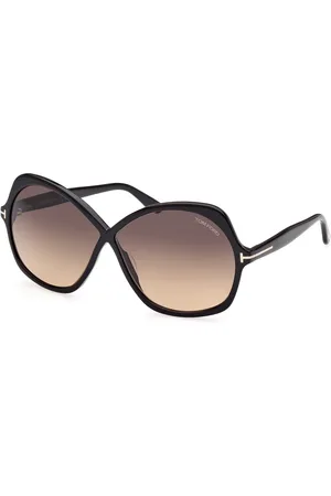 Tom Ford Donna FT1013 ROSEMIN 01B Occhiali da sole Acetato Grigio Farfalla Normale Sfumato
