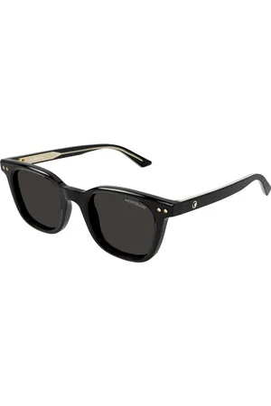 Montblanc Uomo MB0320S 001 Occhiali da sole Acetato Grigio Rotonda