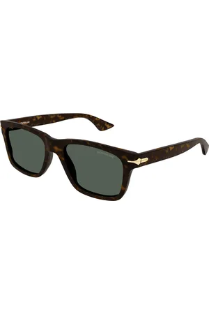 Montblanc Uomo MB0263S 002 Occhiali da sole Acetato Verde Squadrata