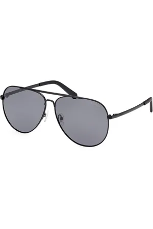 Guess Uomo GU00059 02D Occhiali da sole Alluminio Fumo Pilot Polarizzata