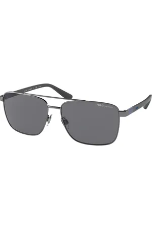 Ralph Lauren Uomo PH3137 900281 Occhiali da sole Metallo Squadrata Polarizzata