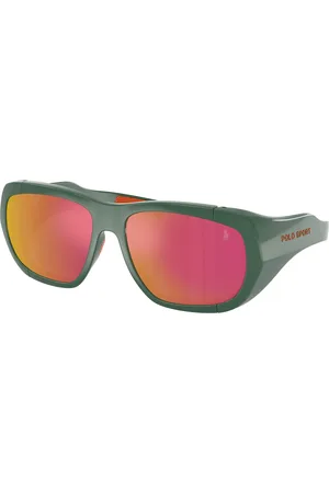 Ralph Lauren Uomo PH4219U 55966Q Occhiali da sole Iniettato Rosso Geometrica Specchiate