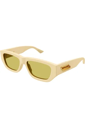 Bottega Veneta Unisex BV1252S 003 Occhiali da sole Acetato Giallo Squadrata Normale