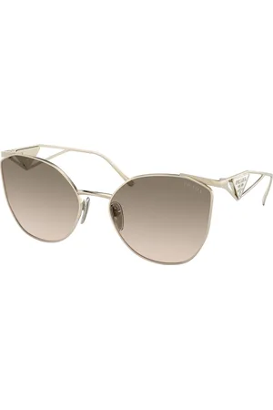 Prada Donna PR 50ZS ZVN3D0 Occhiali da sole Metallo Marrone Geometrica Normale Sfumato