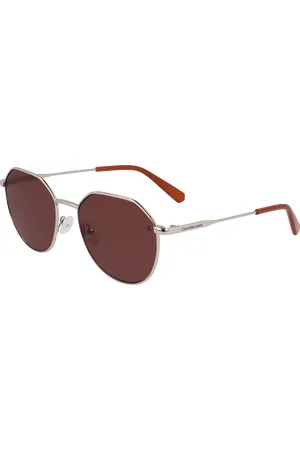 Calvin Klein Unisex CKJ23201S 717 Occhiali da sole Metallo Bordeaux Rotonda Normale Normale