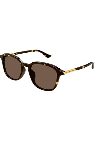 Bottega Veneta Uomo BV1262SA 002 Occhiali da sole Acetato Marrone Rotonda Normale
