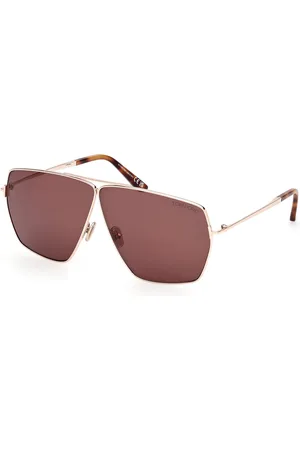 Tom Ford Donna FT1185 STELLA 28E Occhiali da sole Metallo Marrone Squadrata Normale