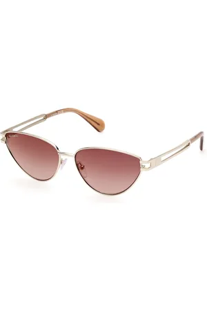 Max&Co. Donna MO0089 32G Occhiali da sole Metallo Marrone Rotonda Normale