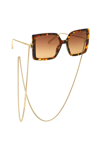 Chopard Donna IKCH334 745 Occhiali da sole Acetato Marrone Squadrata Antiriflesso Sfumato