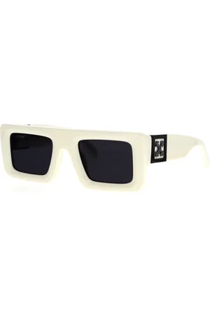 OFF-WHITE Unisex OERI049 Leonardo 0107 White dark grey Occhiali da sole Acetato Grigio Squadrata Normale