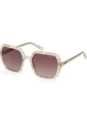 Guess Unisex GU9241 27F Occhiali da sole Iniettato Marrone Squadrata Normale