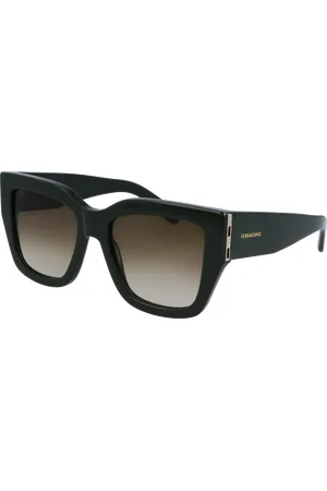 Salvatore Ferragamo Donna SF1104S 302 Occhiali da sole Acetato Marrone Squadrata Normale Sfumato