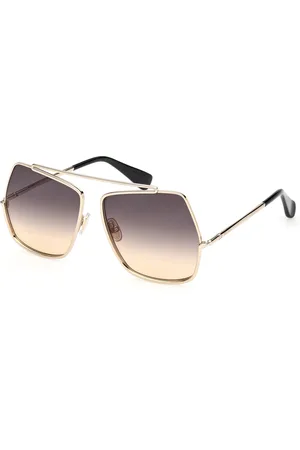 Max Mara Donna MM0102 ELSAPETITE 32B Occhiali da sole Metallo Fumo Pilot Normale