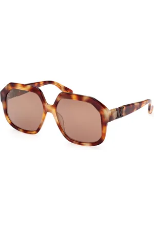 Max Mara Donna MM0056 EMME12 53E Occhiali da sole Acetato Marrone Squadrata Normale