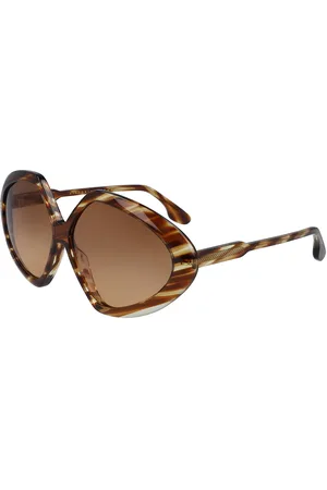 Victoria Beckham Donna VB614S 211 Occhiali da sole Plastica Marrone Geometrica