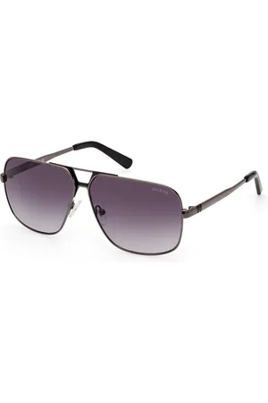 Guess Uomo GU00070 08B Occhiali da sole Metallo Fumo Squadrata Normale Sfumato