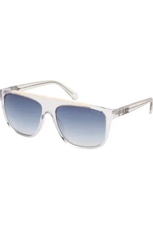 Guess Uomo GU00123 26W Occhiali da sole Iniettato Blu Squadrata Normale Sfumato