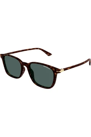 Montblanc Uomo MB0338S 002 Occhiali da sole Acetato Verde Squadrata