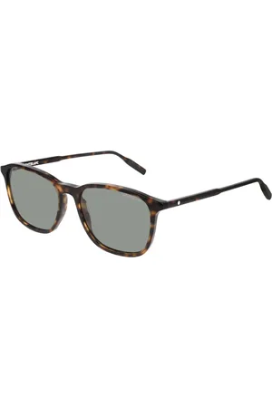 Montblanc Uomo MB0082S 002 Occhiali da sole Acetato Verde Squadrata Normale