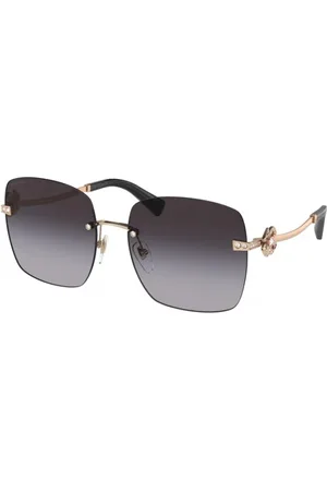 Bvlgari Donna BV6173B 20148G Occhiali da sole Metallo Grigio Squadrata Normale Sfumato