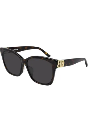 Balenciaga Donna BB0102SA 002 Occhiali da sole Acetato Verde Cat Eye Normale