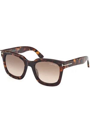 Tom Ford Donna FT1115 LEIGH-02 52G Occhiali da sole Acetato Marrone Squadrata Normale Sfumato