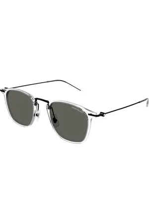 Montblanc Uomo MB0295S 004 Occhiali da sole Iniettato Grigio Squadrata