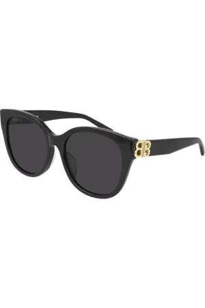 Balenciaga Donna BB0103SA 001 Occhiali da sole Acetato Grigio Cat Eye Normale