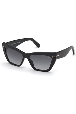 Tom Ford Donna FT0871 WYATT 01B Occhiali da sole Acetato Grigio Cat Eye Normale Sfumato