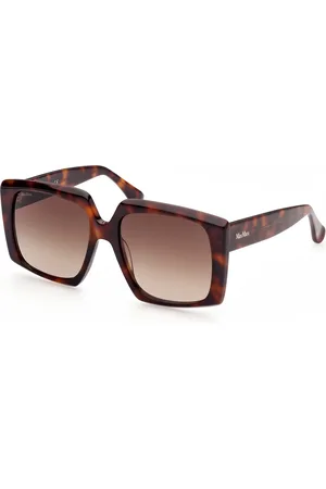Max Mara Donna MM0024 LOGO6 52F Occhiali da sole Acetato Marrone Geometrica Normale Sfumato