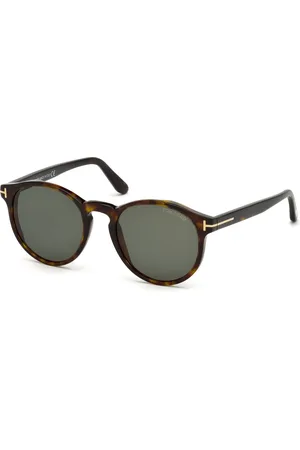 Tom Ford Unisex FT0591 IAN-02 52N Occhiali da sole Acetato Verde Rotonda Normale