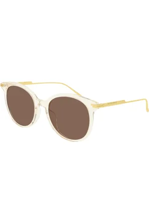 Bottega Veneta Donna BV1038SA 003 Occhiali da sole Acetato Marrone Rotonda Normale