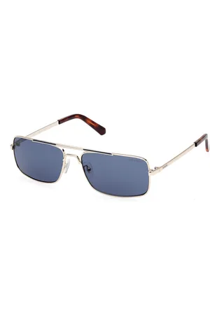 Guess Uomo GU00060 32V Occhiali da sole Metallo Blu Squadrata Normale