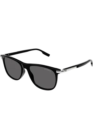 Montblanc Uomo MB0216S 001 Occhiali da sole Acetato Grigio Squadrata Normale