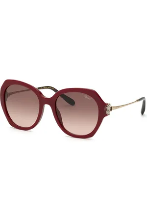 Chopard Donna SCH354S 0G96 Occhiali da sole Acetato Marrone Geometrica Antiriflesso Sfumato