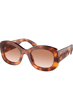 Prada Donna PR A13S 18R70E Occhiali da sole Acetato Rotonda Normale Sfumato