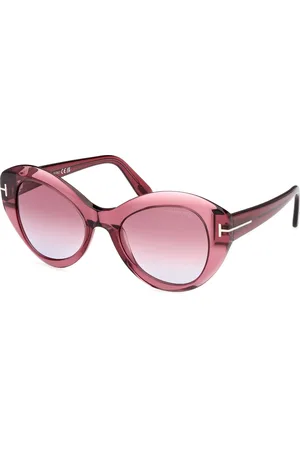Tom Ford Donna FT1084 GUINEVERE 66Y Occhiali da sole Acetato Viola Farfalla Normale Sfumato