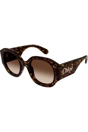 Chloé Donna CH0234S 002 Occhiali da sole Acetato Marrone Rotonda