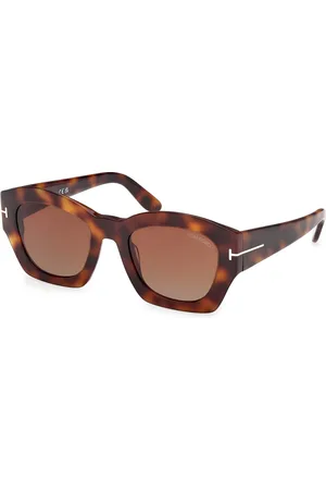 Tom Ford Donna FT1083 GUILLIANA 53F Occhiali da sole Acetato Marrone Geometrica Normale