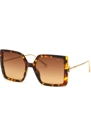 Chopard Donna SCH334M 745 Occhiali da sole Acetato Marrone Squadrata Antiriflesso Sfumato