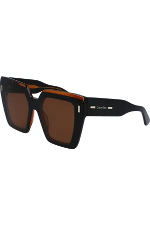Calvin Klein Donna CK23502S 002 Occhiali da sole Acetato Marrone Squadrata Normale Normale