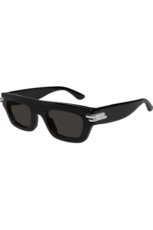 Bottega Veneta Unisex BV1321S 001 Occhiali da sole Acetato Grigio Squadrata
