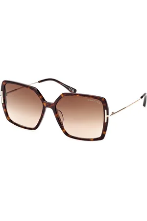 Tom Ford Donna FT1039 JOANNA 52F Occhiali da sole Acetato Marrone Farfalla Normale Sfumato
