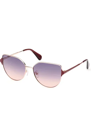 Max&Co. Donna MO0082 33W Occhiali da sole Metallo Blu Cat Eye Normale Sfumato