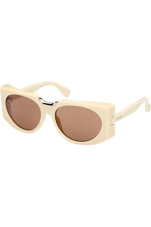 Max Mara Donna MM0123 SPARK5 25E Occhiali da sole Acetato Marrone Rotonda Normale