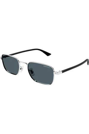 Montblanc Uomo MB0339S 003 Occhiali da sole Metallo Blu Squadrata